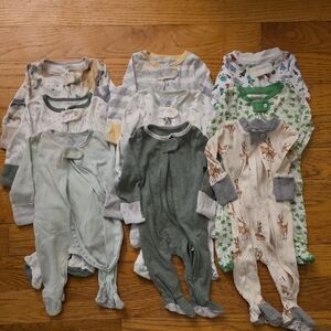 Mixed 0-3month Footie PJs